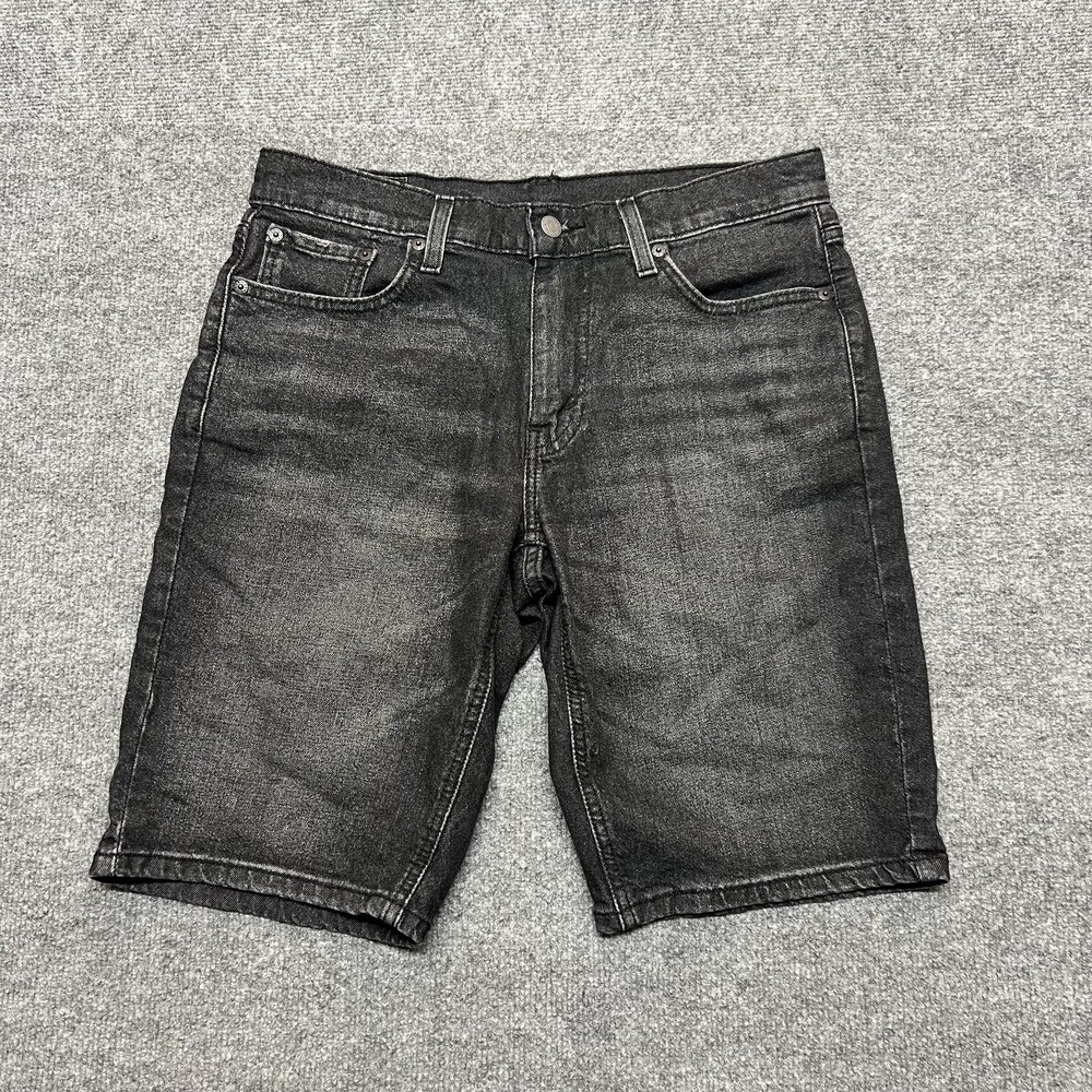 Levi's 541 Jean Shorts Mens 30 Black Denim Stretch 10 Inseam Casual